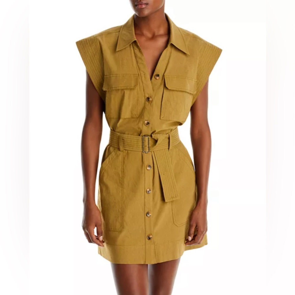 A.L.C. | Ava Belted Cargo Minidress in Olive Green (US 14)